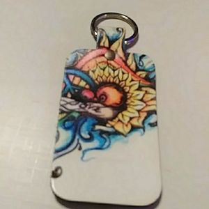 Handmade leather keychain or luggage tag